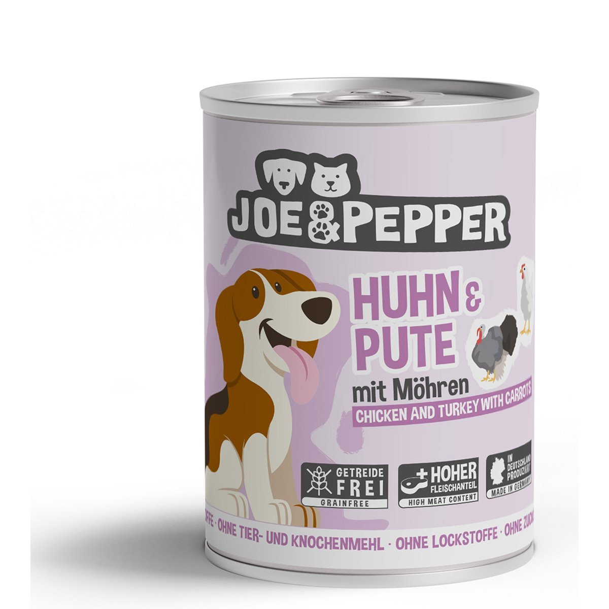 Joe und Pepper Dog Huhn und Pute mit Möhren 6x400g