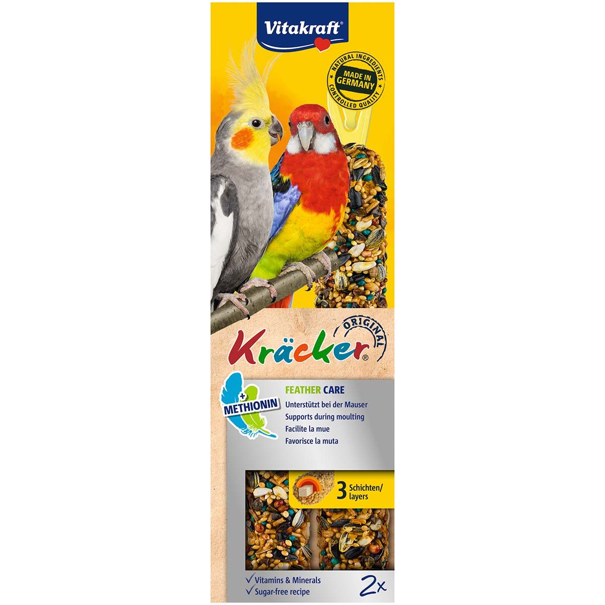 Vitakraft Kräcker Feather Care für Großsittiche 4x2 Stück