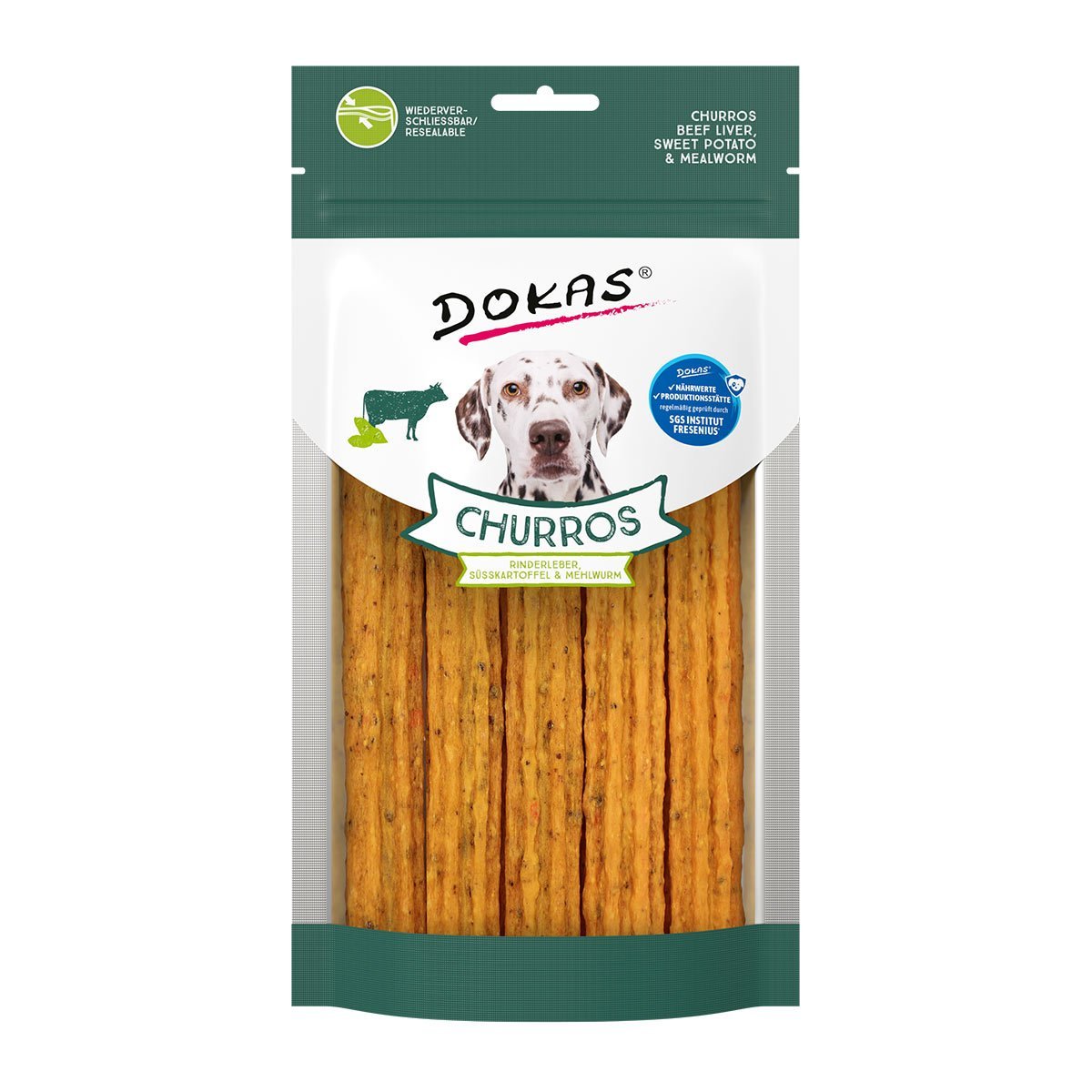 Dokas Churros Rinderleber, Süßkartoffel und Mehlwurm 3x150g