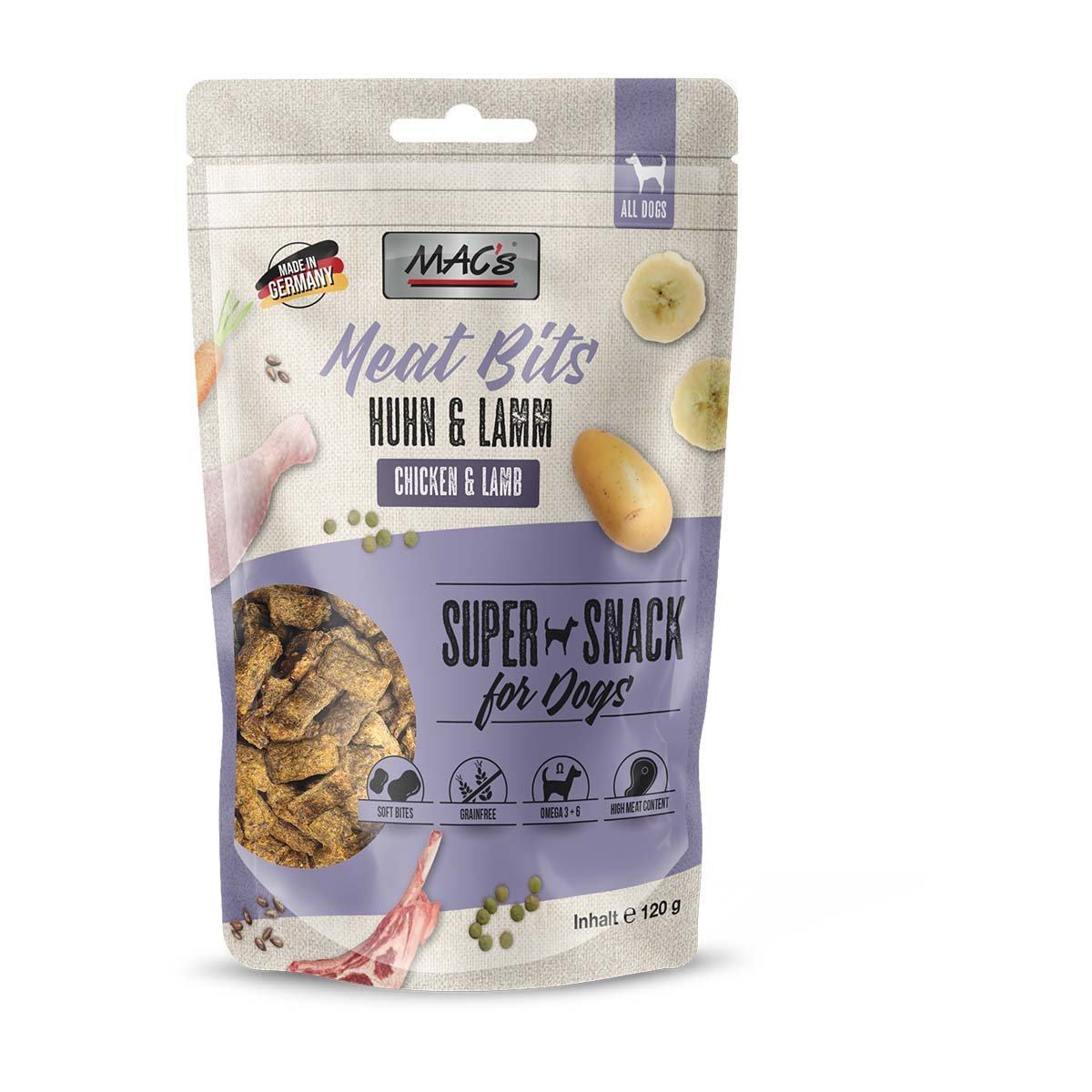 MAC's Dog Meat Bits Huhn und Lamm 3x150g