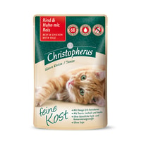 Christopherus Katze Senior Rind und Huhn mit Reis 12x85g