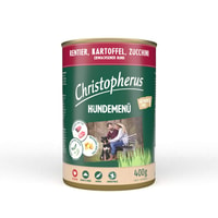 Christopherus Hundemenü mit Rentier, Kartoffel und Zucchini