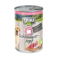 Grau Schlemmertopf Puppy/Junior Huhn, Rind &amp; Hirse
