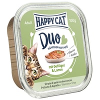 Happy Cat Paté auf Häppchen Geflügel &amp; Lamm 12x100g