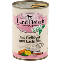 Landfleisch Nassfutter Dog Pur Geflügel &amp; Lachsfilet