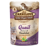 Carnilove Cat Pouch Ragout - Quail enriched with Dandelion for sterilized Cats