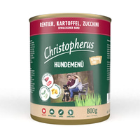 Christopherus Hundemenü mit Rentier, Kartoffel und Zucchini