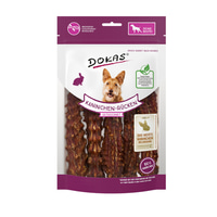 Dokas Hundesnack Kaninchenrücken getrocknet