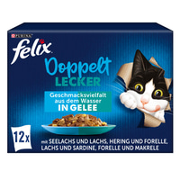 FELIX So gut wie es aussieht Doppelt Lecker in Gelee Geschmacksvielfalt aus dem Wasser 12x85g