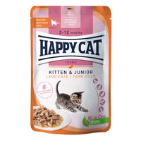 Happy Cat Kitten &amp; Junior Land Ente Pouch 20x85g