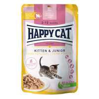 Happy Cat Kitten &amp; Junior Land Geflügel Pouch 20x85g