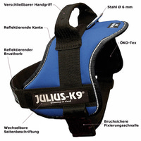 Julius-K9 Powergeschirr blau Gr.0 58-76cm | Rückläufer