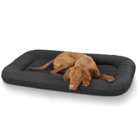 Knuffelwuff Leder Hundebett Jerry Schwarz Eckig