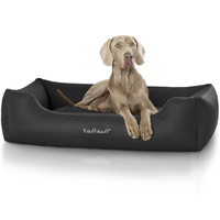 Knuffelwuff Leder Hundebett Sidney Schwarz M-L | Rückläufer
