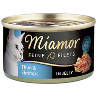 Miamor Feine Filets in Jelly Thunfisch und Shrimps 100g Dose