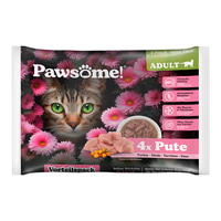 Pawsome Adult Pute Flowpack 4x85g