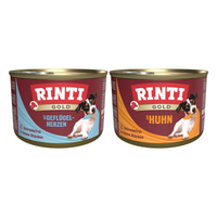 Rinti Gold Mixpaket mit Geflügelherzen &amp; Huhn 24x185g
