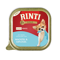 Rinti Hunde-Nassfutter Gold Mini Wachtel &amp; Geflügel