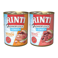 Rinti Kennerfleisch JUNIOR Mixpaket mit Huhn und Rind 24x800g