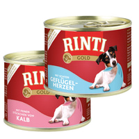 Rinti Gold Mix aus Geflügelherzen &amp; Kalbstückchen 24x185g