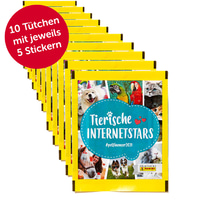 PANINI Tierische Internetstars Sammelsticker 50er Pack (10 Tütchen)