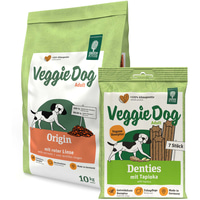 VeggieDog Origin 10kg + VeggieDog Denties 180g gratis