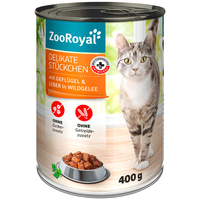 ZooRoyal Delikate Stückchen mit Geflügel &amp; Leber 12x400g