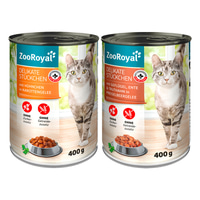 ZooRoyal Delikate Stückchen Mixpaket Huhn &amp; Ente 12x400g