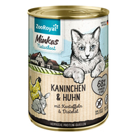 ZooRoyal Minkas Naturkost Adult Kaninchen &amp;  Huhn mit Kartoffeln &amp; Distelöl