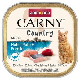 Animona Carny Country Adult Huhn, Pute + Forelle 32x100g