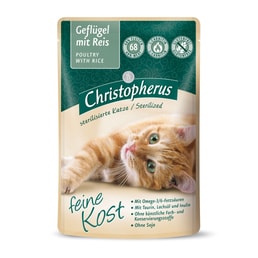 Christopherus Katze Adult Sterilized Geflügel mit Reis 12x85g