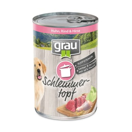 Grau Schlemmertopf Puppy/Junior Huhn, Rind &amp; Hirse