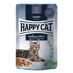 Happy Cat Tray Culinary Meat in Sauce Quellwasser Forelle