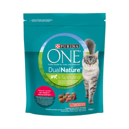 PURINA ONE Dual Nature Katzenfutter trocken für kastrierte Katzen Rind mit Spirulina 750g
