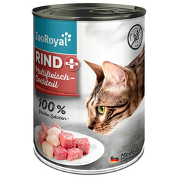 ZooRoyal Rind + Multifleischcocktail Katzenfutter 400g