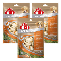 8in1 Hundesnacks Delights Kauknochen Huhn im Beutel