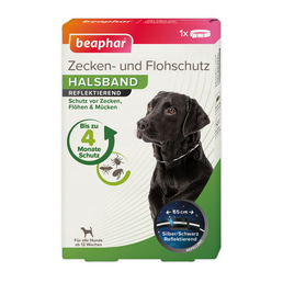 beaphar Zecken- und Flohschutz Halsband reflektierend für Hunde 65cm