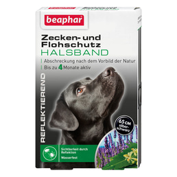 beaphar Zecken- und Flohschutz Halsband reflektierend für Hunde 65cm
