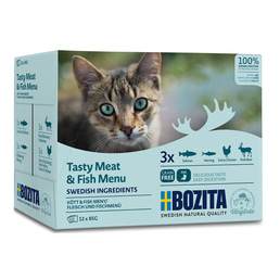 Bozita Häppchen in Soße Multibox Fleisch&amp;Fisch 12x85g