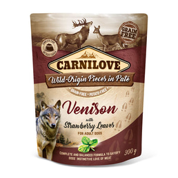 Carnilove Dog Pouch Paté - Venison with Strawberry Leaves