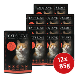 Cat's Love Nassfutter Rind Pur mit Distelöl &amp; Löwenzahn