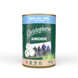 Christopherus Hundemenü Junior Huhn, Reis und Apfel