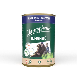 Christopherus Hundemenü Senior mit Huhn, Reis und Broccoli