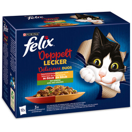 FELIX Doppelt Lecker in Gelee mit Rind, Geflügel und Gemüse 12x85g