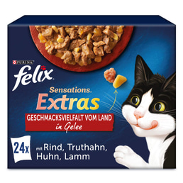 FELIX Sensations Extras in Gelee Geschmacksvielfalt vom Land 24x85g