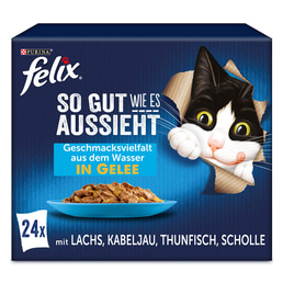 FELIX So gut wie es aussieht in Gelee Geschmacksvielfalt aus dem Wasser 24x85g