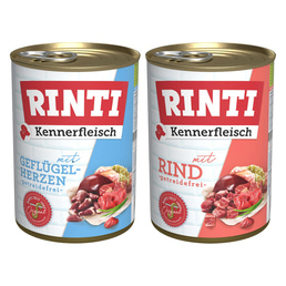 Rinti Kennerfleisch Mix Rind &amp; Geflügelherzen 24x400g