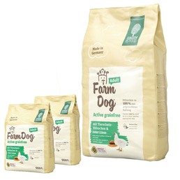 Green Petfood FarmDog Active grainfree 10kg + 2x900g gratis