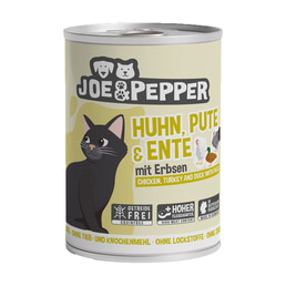 Joe &amp; Pepper Cat Huhn, Pute &amp; Ente mit Erbsen
