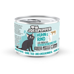 Joe &amp; Pepper Cat Huhn &amp; Rind mit Möhren
